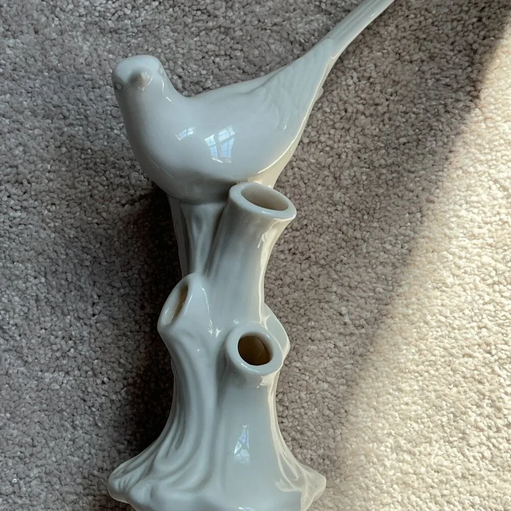 Lenox Cream Dove Bird Tree Flower Vase‎ ( (h/accent/x)